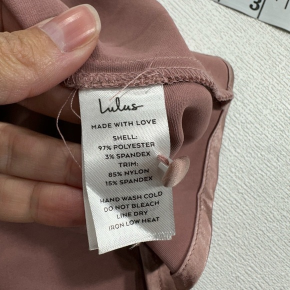 NWOT Lulus Poised Aura Dusty Mauve Satin Mock Neck backless Mini Dress size S - Picture 15 of 16